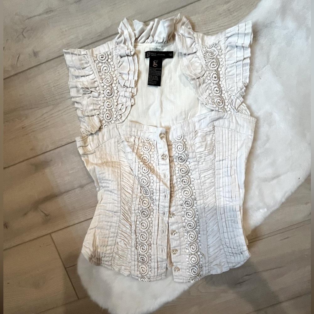 Beautiful Boho Top in Beige
